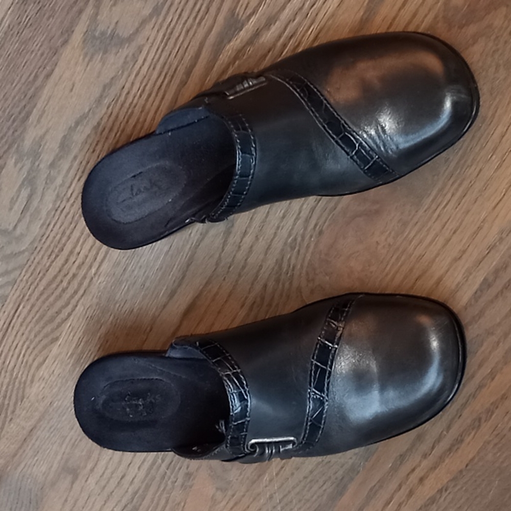 Clarks slip ons.